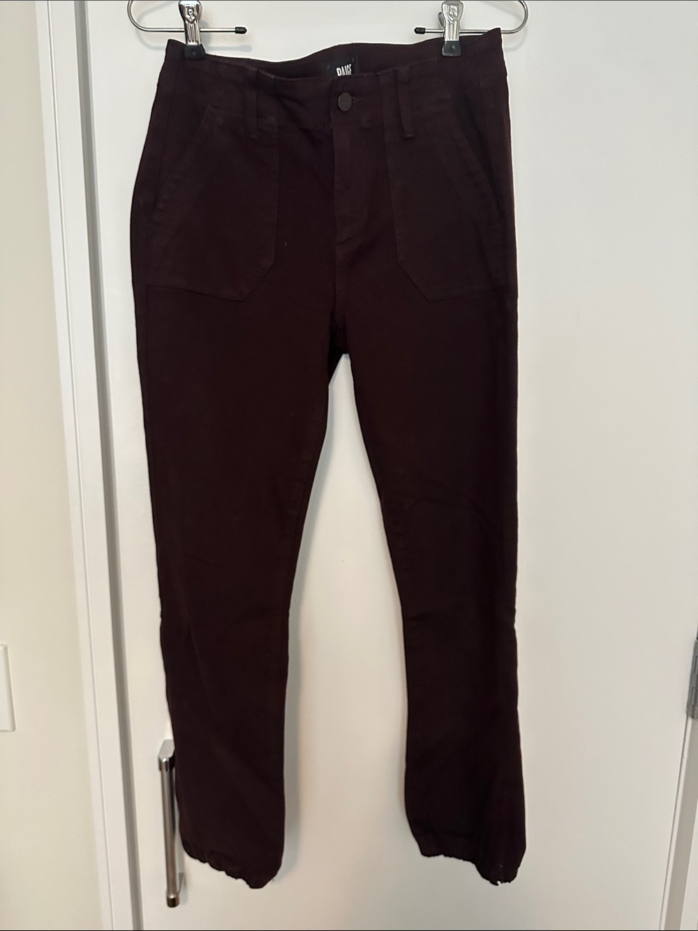 PAIGE Women's Dark Brown Ankle Cropped Utility Pants
